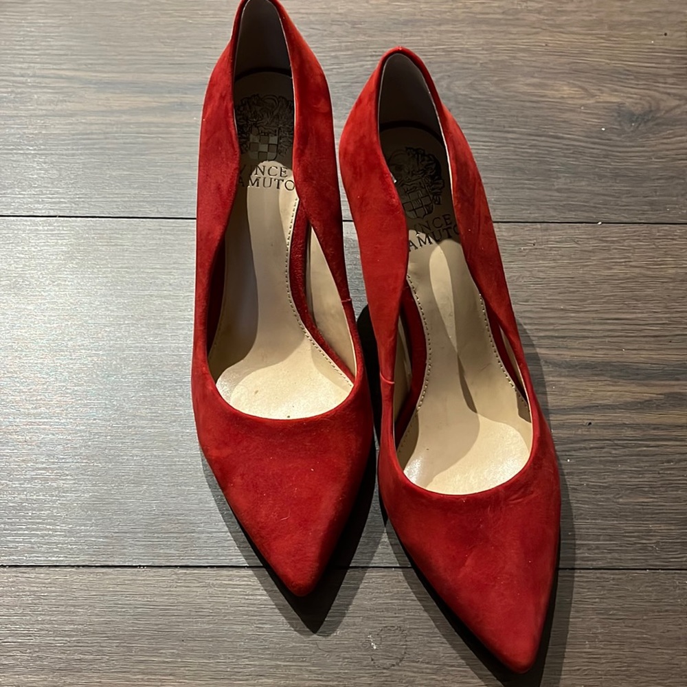 Vince Camuto Red Suede Heels
